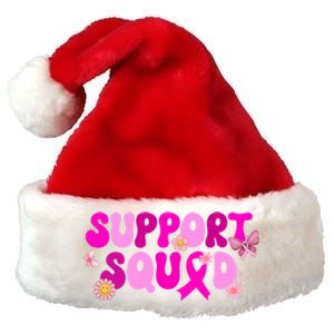 Groovy Pink Warrior Breast Cancer Awareness Support Squad Gift Premium Christmas Santa Hat