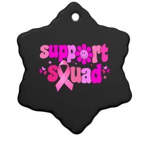 Groovy Pink Warrior Breast Cancer Awareness Support Squad Gift Ceramic Star Ornament