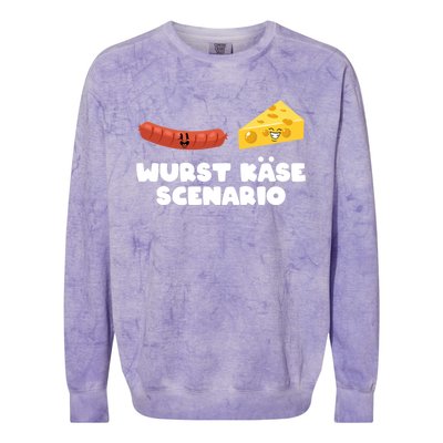 Ger Pun Wurst KäSe Scenario Sausage Cheese Funny Dad Joke Gift Colorblast Crewneck Sweatshirt