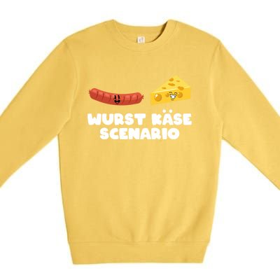 Ger Pun Wurst KäSe Scenario Sausage Cheese Funny Dad Joke Gift Premium Crewneck Sweatshirt