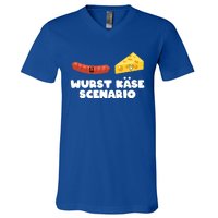 Ger Pun Wurst KäSe Scenario Sausage Cheese Funny Dad Joke Gift V-Neck T-Shirt