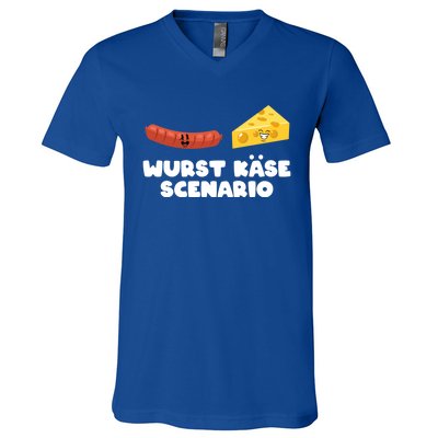 Ger Pun Wurst KäSe Scenario Sausage Cheese Funny Dad Joke Gift V-Neck T-Shirt