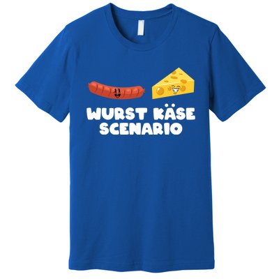 Ger Pun Wurst KäSe Scenario Sausage Cheese Funny Dad Joke Gift Premium T-Shirt