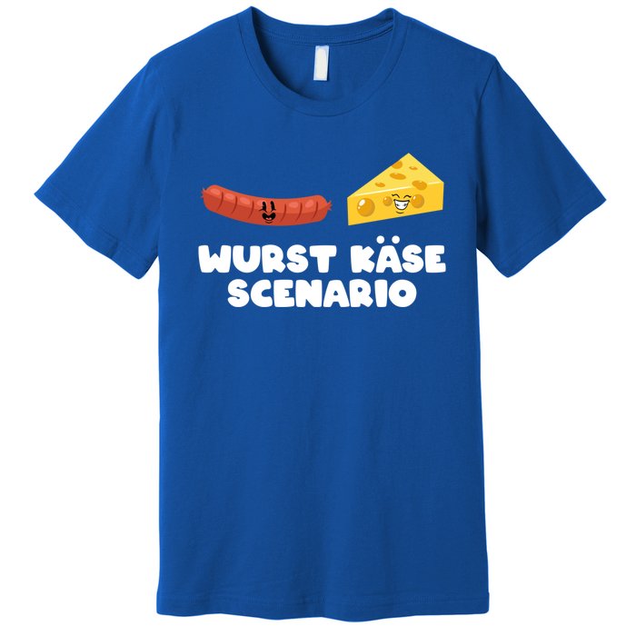 Ger Pun Wurst KäSe Scenario Sausage Cheese Funny Dad Joke Gift Premium T-Shirt