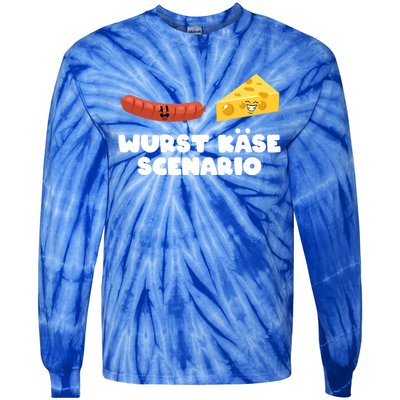 Ger Pun Wurst KäSe Scenario Sausage Cheese Funny Dad Joke Gift Tie-Dye Long Sleeve Shirt