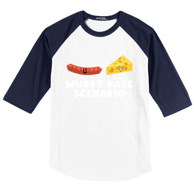 Ger Pun Wurst KäSe Scenario Sausage Cheese Funny Dad Joke Gift Baseball Sleeve Shirt