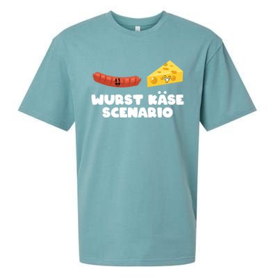 Ger Pun Wurst KäSe Scenario Sausage Cheese Funny Dad Joke Gift Sueded Cloud Jersey T-Shirt