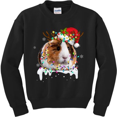 Guinea Pig With Christmas Lights And Santa Hat Xmas Animal Kids Sweatshirt