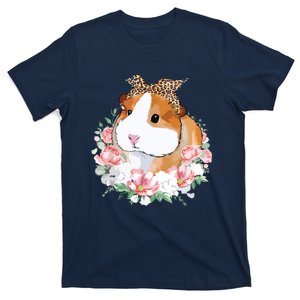 Guinea Pig With Leopard Headband Flower Guinea Pig Lovers T-Shirt