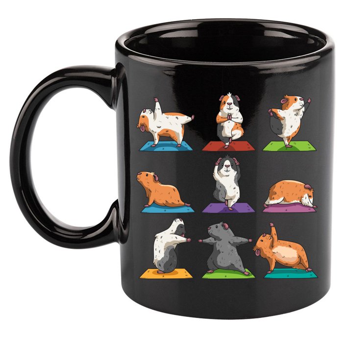 Guinea Pig Yoga Position Workout Gift 11oz C Handle Ceramic Mug
