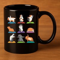 Guinea Pig Yoga Position Workout Gift 11oz C Handle Ceramic Mug