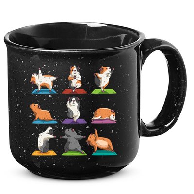 Guinea Pig Yoga Position Workout Gift 15oz Campfire Ceramic Mug