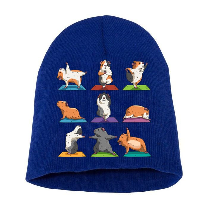 Guinea Pig Yoga Position Workout Gift Short Acrylic Beanie