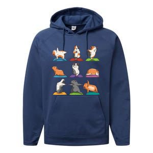 Guinea Pig Yoga Position Workout Gift Performance Fleece Hoodie