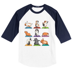 Guinea Pig Yoga Position Workout Gift Baseball Sleeve Shirt