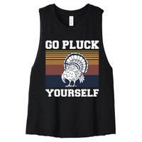 Go Pluck Yourself Pun For A Turkey Cook Lover Women's Racerback Cropped Tank