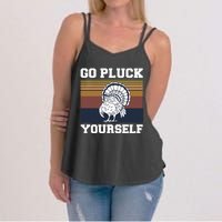 Go Pluck Yourself Pun For A Turkey Cook Lover Women's Strappy Tank