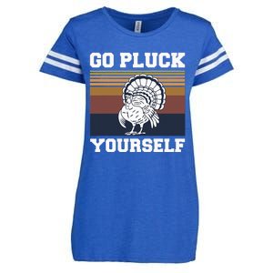 Go Pluck Yourself Pun For A Turkey Cook Lover Enza Ladies Jersey Football T-Shirt