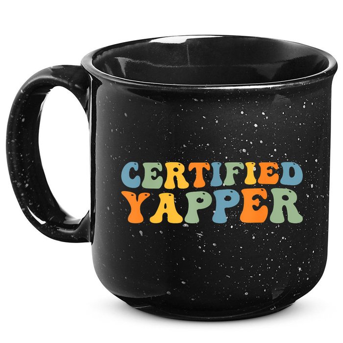 Groovy Professional Yapper Funny Joke For Certified Yapper 15oz Campfire Ceramic Mug