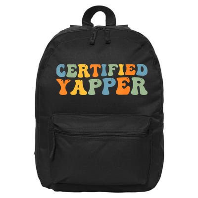 Groovy Professional Yapper Funny Joke For Certified Yapper 16 in Basic Backpack