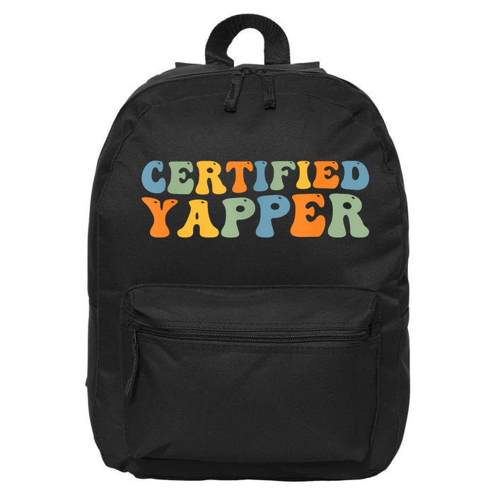Groovy Professional Yapper Funny Joke For Certified Yapper 16 in Basic Backpack