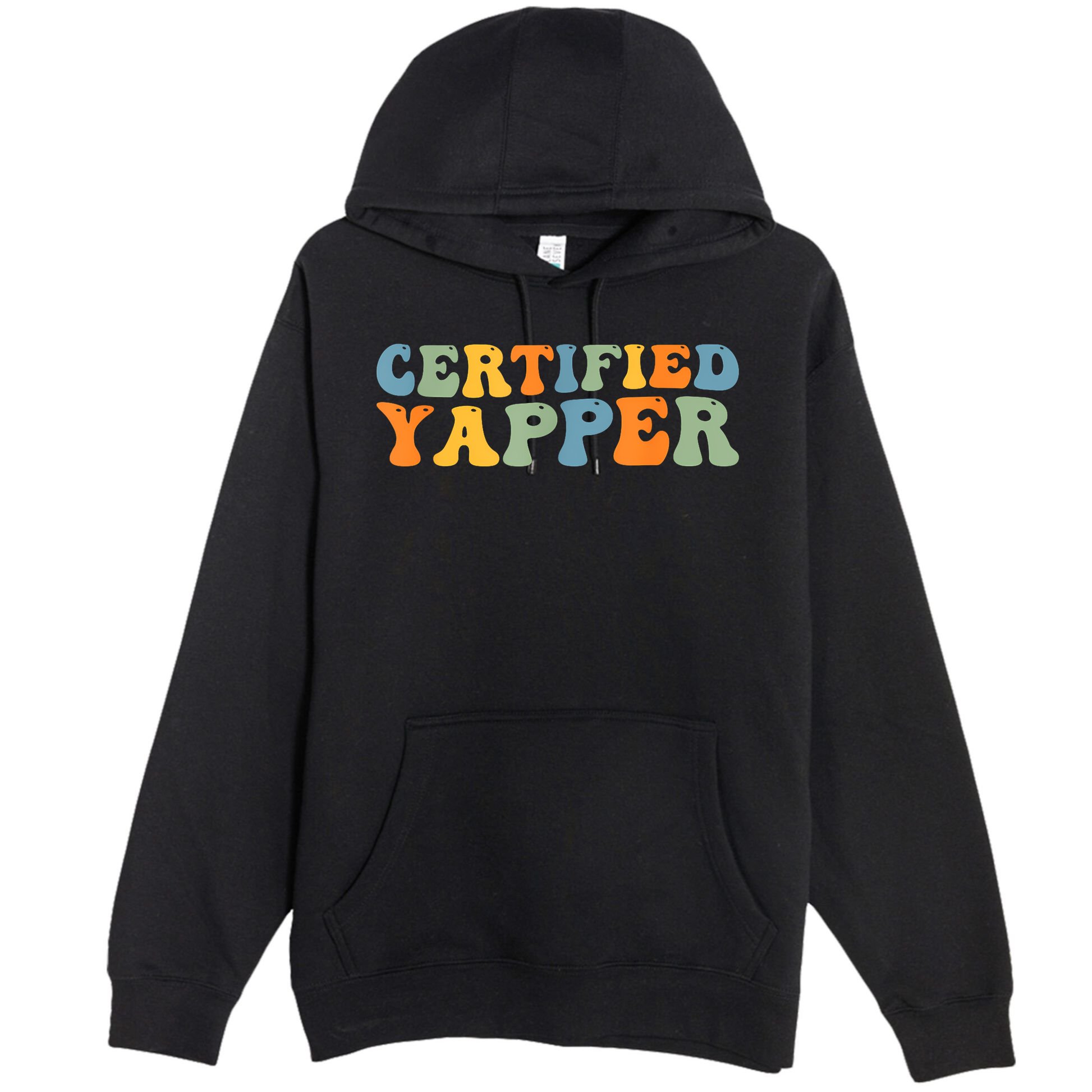 Groovy Professional Yapper Funny Joke For Certified Yapper Premium Pullover Hoodie