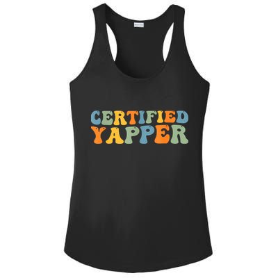 Groovy Professional Yapper Funny Joke For Certified Yapper Ladies PosiCharge Competitor Racerback Tank
