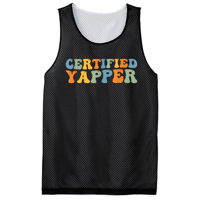 Groovy Professional Yapper Funny Joke For Certified Yapper Mesh Reversible Basketball Jersey Tank