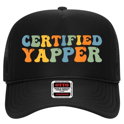 Groovy Professional Yapper Funny Joke For Certified Yapper Trucker Hat