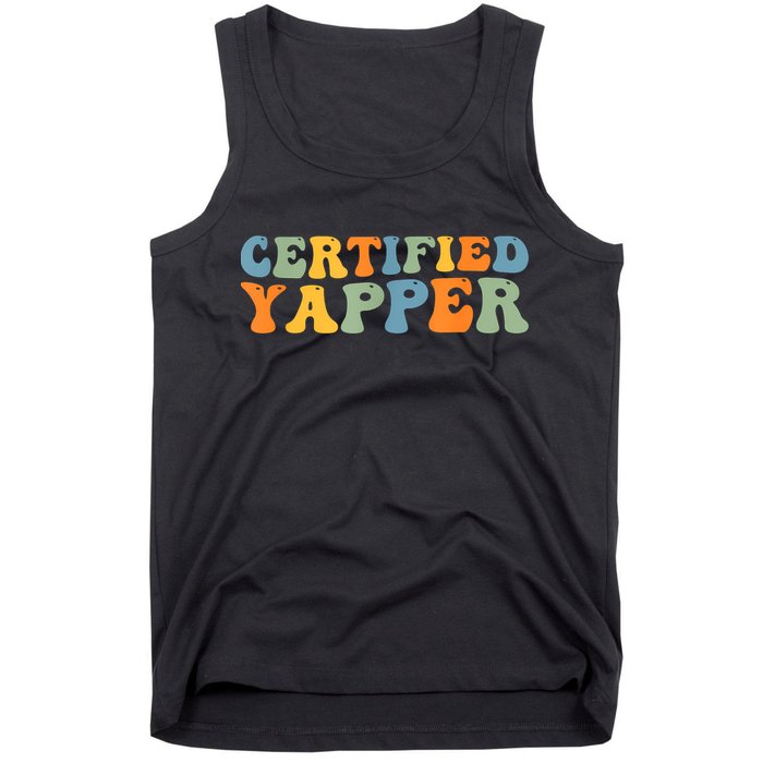 Groovy Professional Yapper Funny Joke For Certified Yapper Tank Top