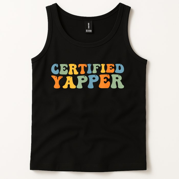 Groovy Professional Yapper Funny Joke For Certified Yapper Tank Top