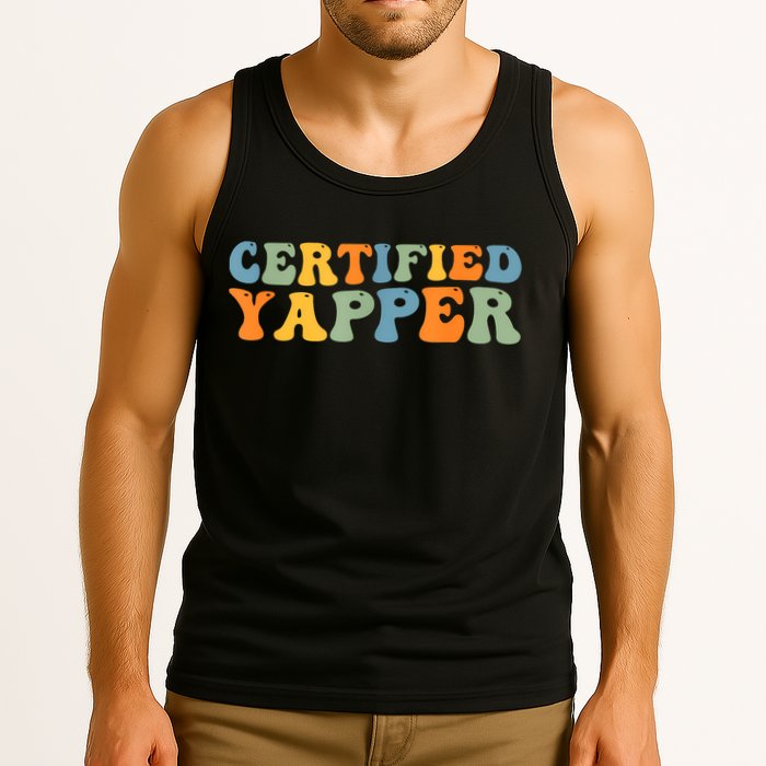 Groovy Professional Yapper Funny Joke For Certified Yapper Tank Top