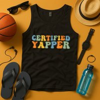 Groovy Professional Yapper Funny Joke For Certified Yapper Tank Top