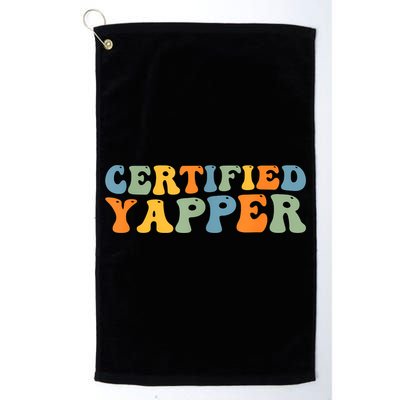 Groovy Professional Yapper Funny Joke For Certified Yapper Golf Towel