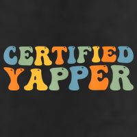 Groovy Professional Yapper Funny Joke For Certified Yapper Golf Towel
