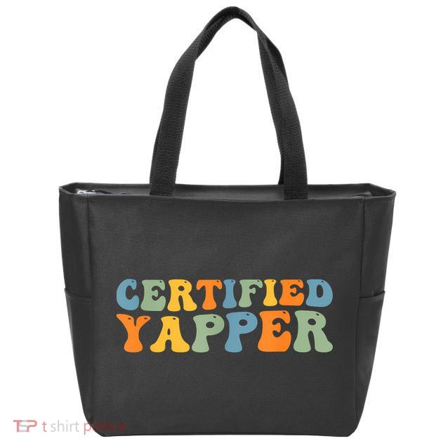 Groovy Professional Yapper Funny Joke For Certified Yapper Zip Tote Bag