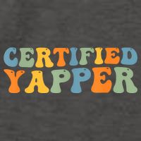 Groovy Professional Yapper Funny Joke For Certified Yapper Vector Backpack