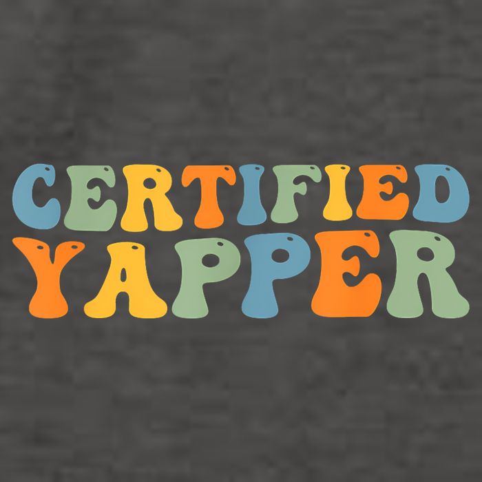 Groovy Professional Yapper Funny Joke For Certified Yapper Vector Backpack