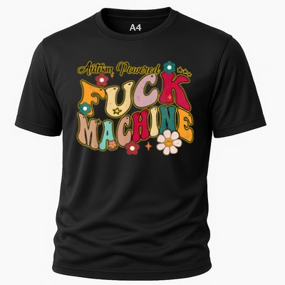 Groovy Quotes Autism Powered Fuck Machine Funny Performance Shirt