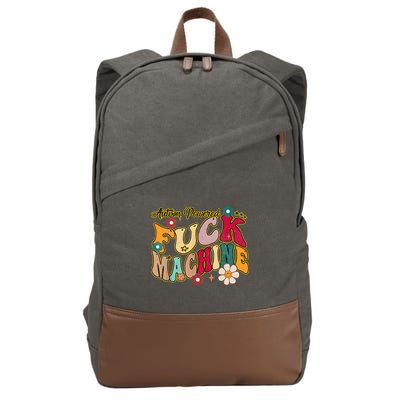 Groovy Quotes Autism Powered Fuck Machine Funny Cotton Canvas Backpack