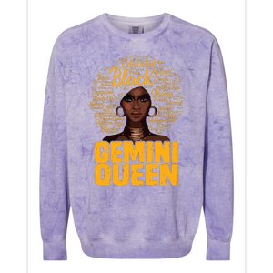 Gemini Queen Black Woman Afro Natural Hair African American Colorblast Crewneck Sweatshirt