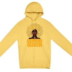 Gemini Queen Black Woman Afro Natural Hair African American Premium Pullover Hoodie