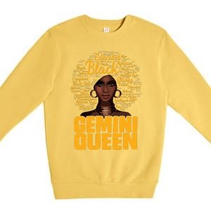 Gemini Queen Black Woman Afro Natural Hair African American Premium Crewneck Sweatshirt