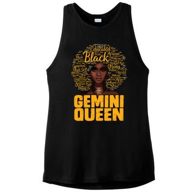 Gemini Queen Black Woman Afro Natural Hair African American Ladies PosiCharge Tri-Blend Wicking Tank