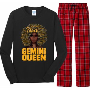 Gemini Queen Black Woman Afro Natural Hair African American Long Sleeve Pajama Set