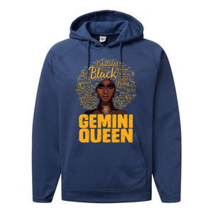 Gemini Queen Black Woman Afro Natural Hair African American Performance Fleece Hoodie