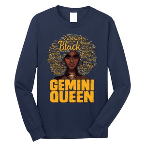 Gemini Queen Black Woman Afro Natural Hair African American Long Sleeve Shirt