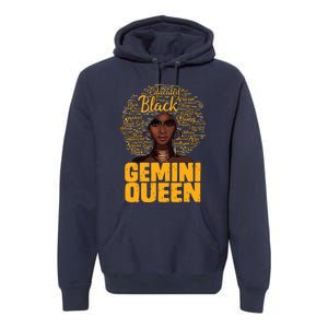 Gemini Queen Black Woman Afro Natural Hair African American Premium Hoodie