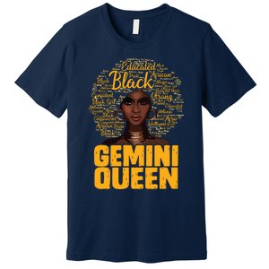 Gemini Queen Black Woman Afro Natural Hair African American Premium T-Shirt