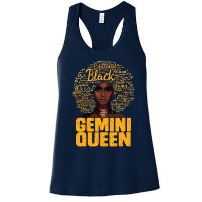 Gemini Queen Black Woman Afro Natural Hair African American Women's Racerback Tank